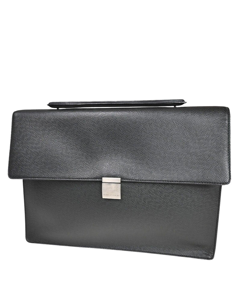 Sleek Leather Briefcase with Two Compartments