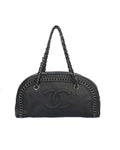 Chanel Chain Bag Black Leather HalfMoon