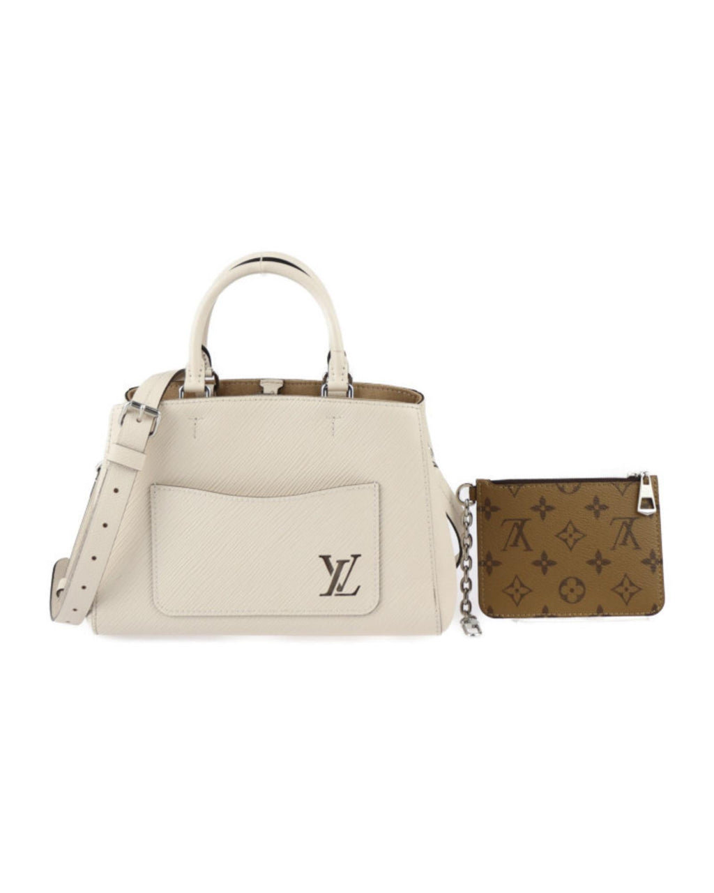Epi Leather Tote Bag with Playful Details and Removable Pocket