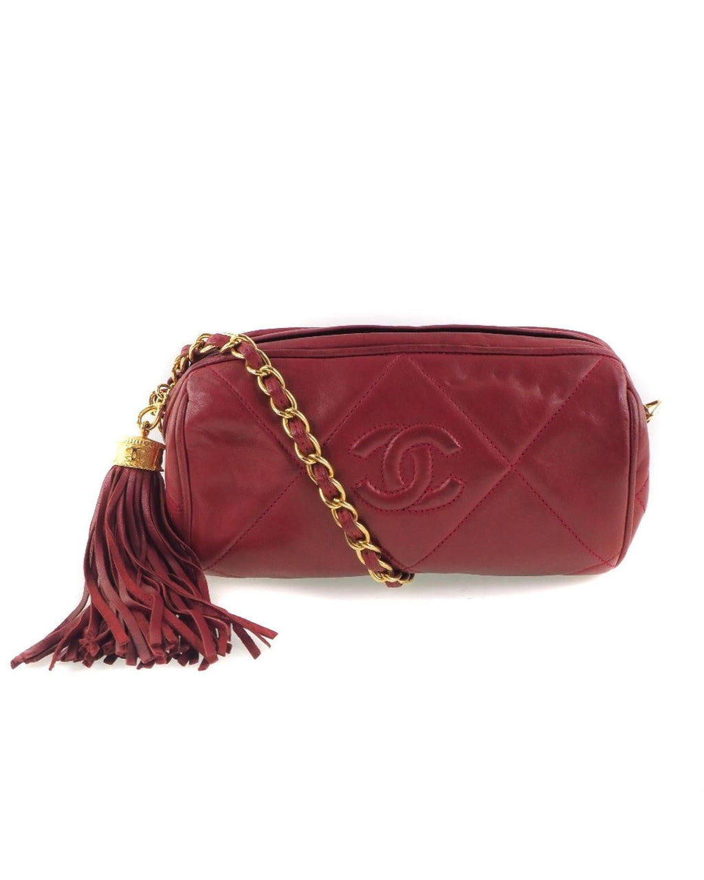 Chanel Vintage Quilted Leather Bag Tassel Style