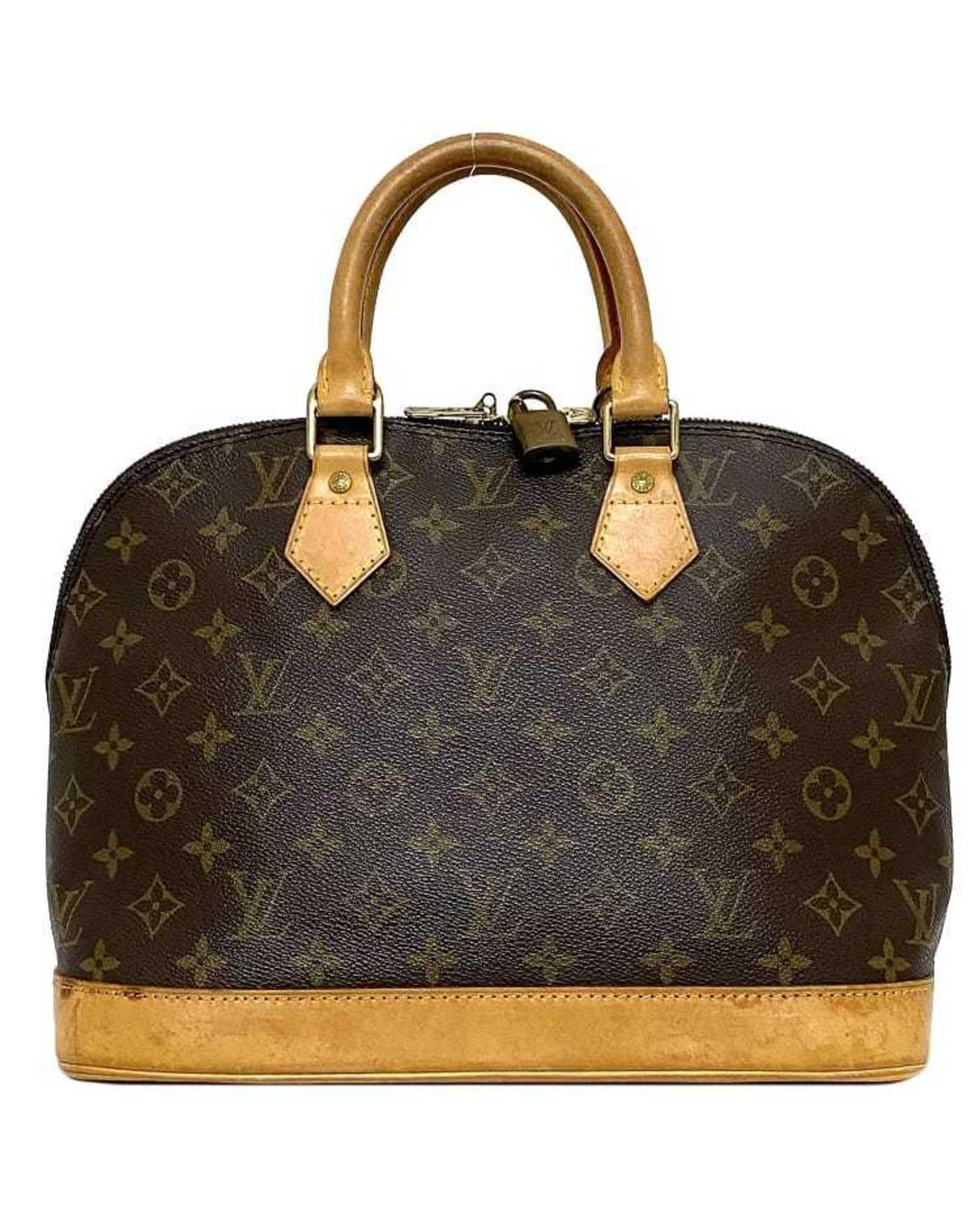 Monogram Canvas Handbag with Leather Trim and Silver Metallic Finishes
