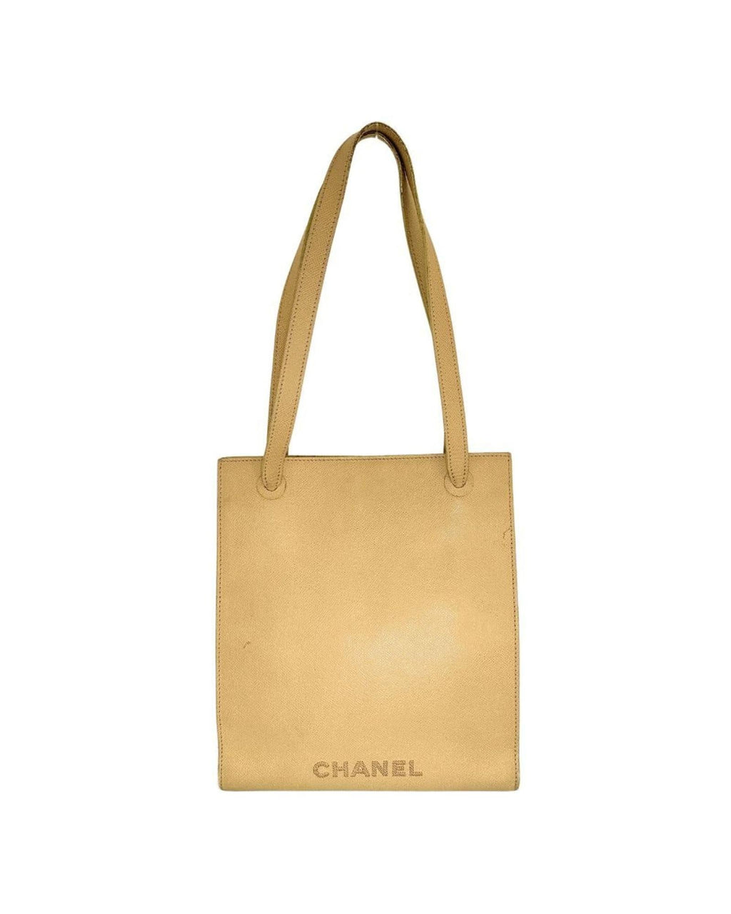 Chanel Classic Tote Bag Beige Leather