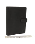 Black Leather Daily Planner Cover with Ruler