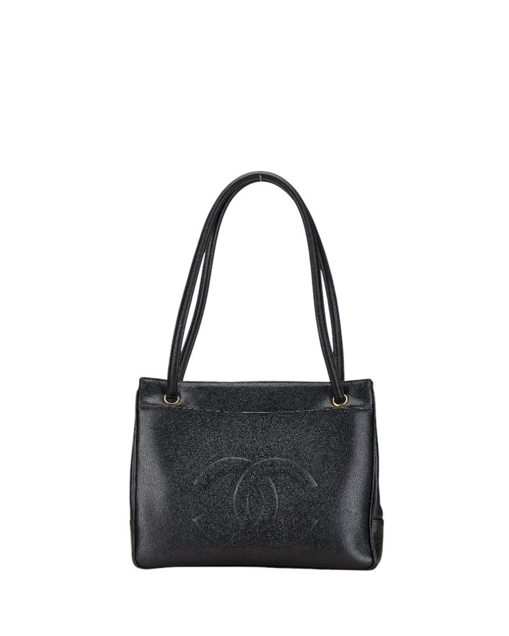 Chanel Leather Logo CC Tote Bag with Metal Fittings