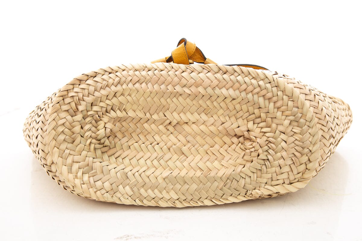 Chloe Yellow Raffia Marcie Basket Handbag