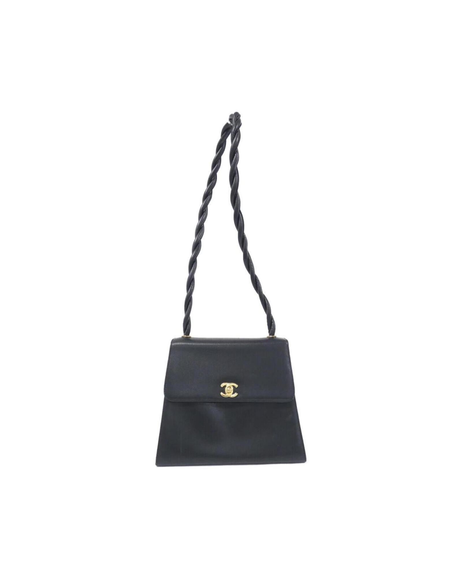 Chanel Twisted Strap Leather Shoulder Bag