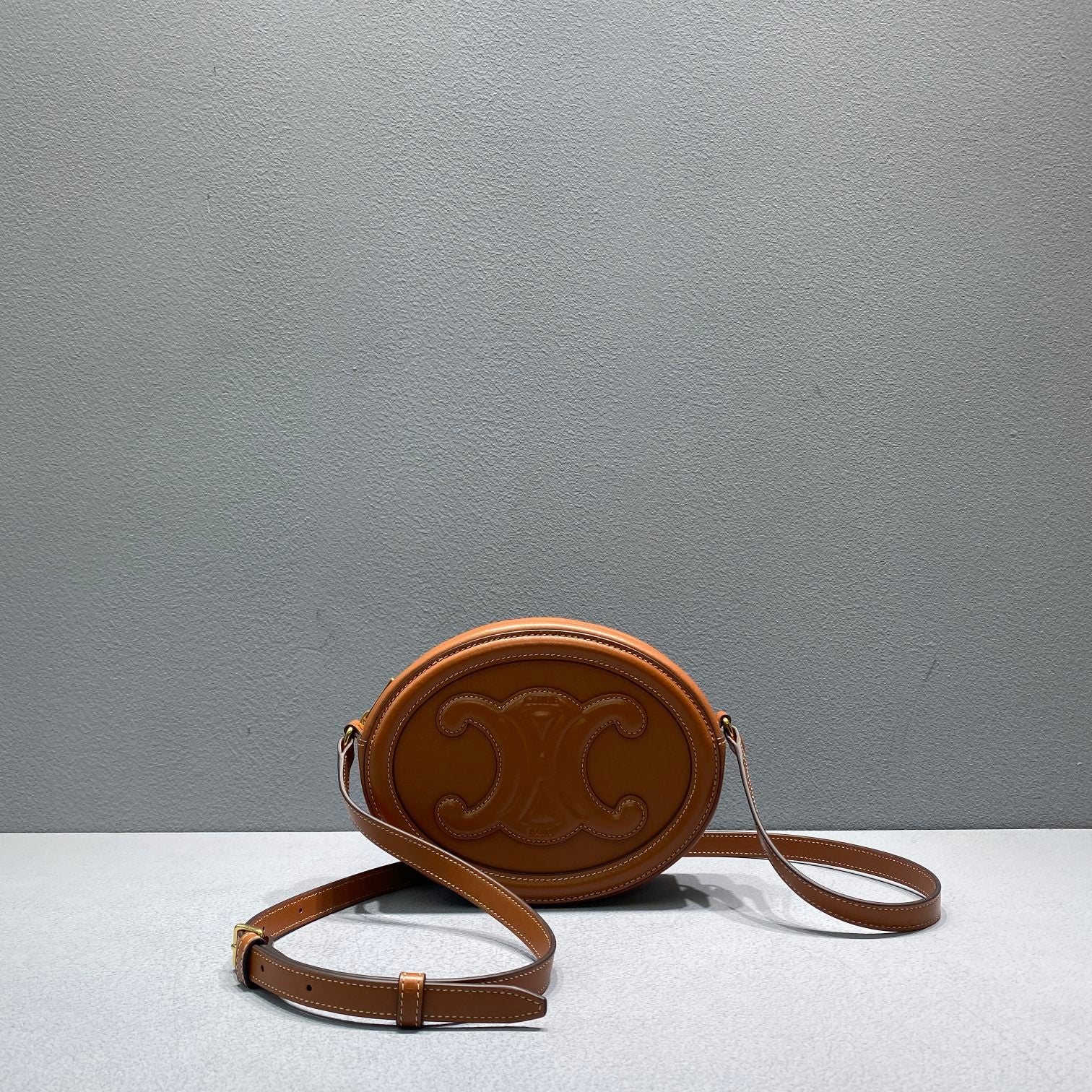GLAMI Oval Bag Cuir Triomphe Brown For Women 8in/20cm 198603DXC.04LU