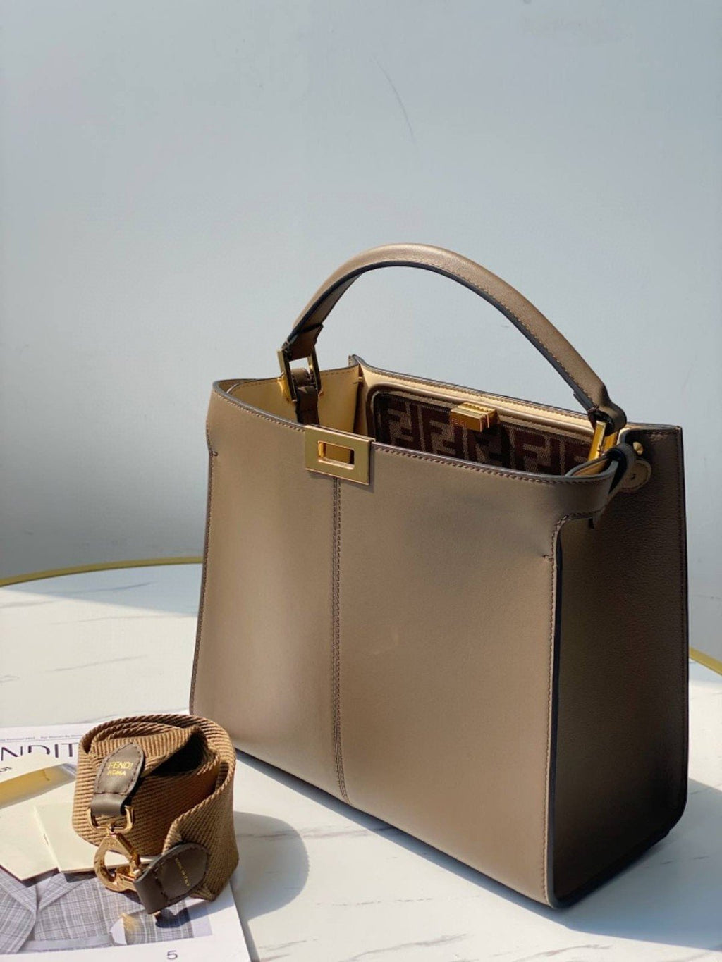FI GlamI X-Lite Tote MeGLAMIum Light Brown Bag For Woman 30cm/12in