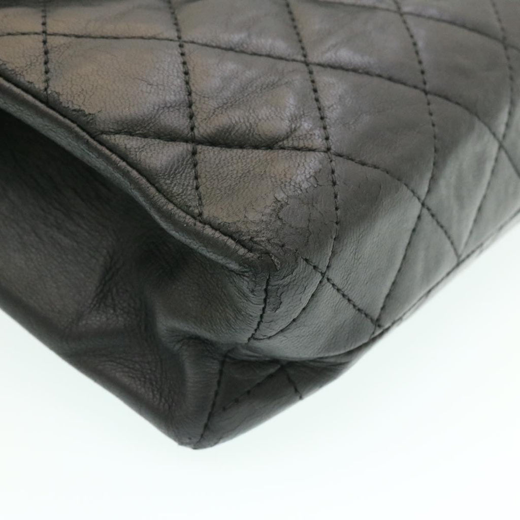 CHANEL Lamb Skin Matelasse Chain Shoulder Bag Black CC 25810A