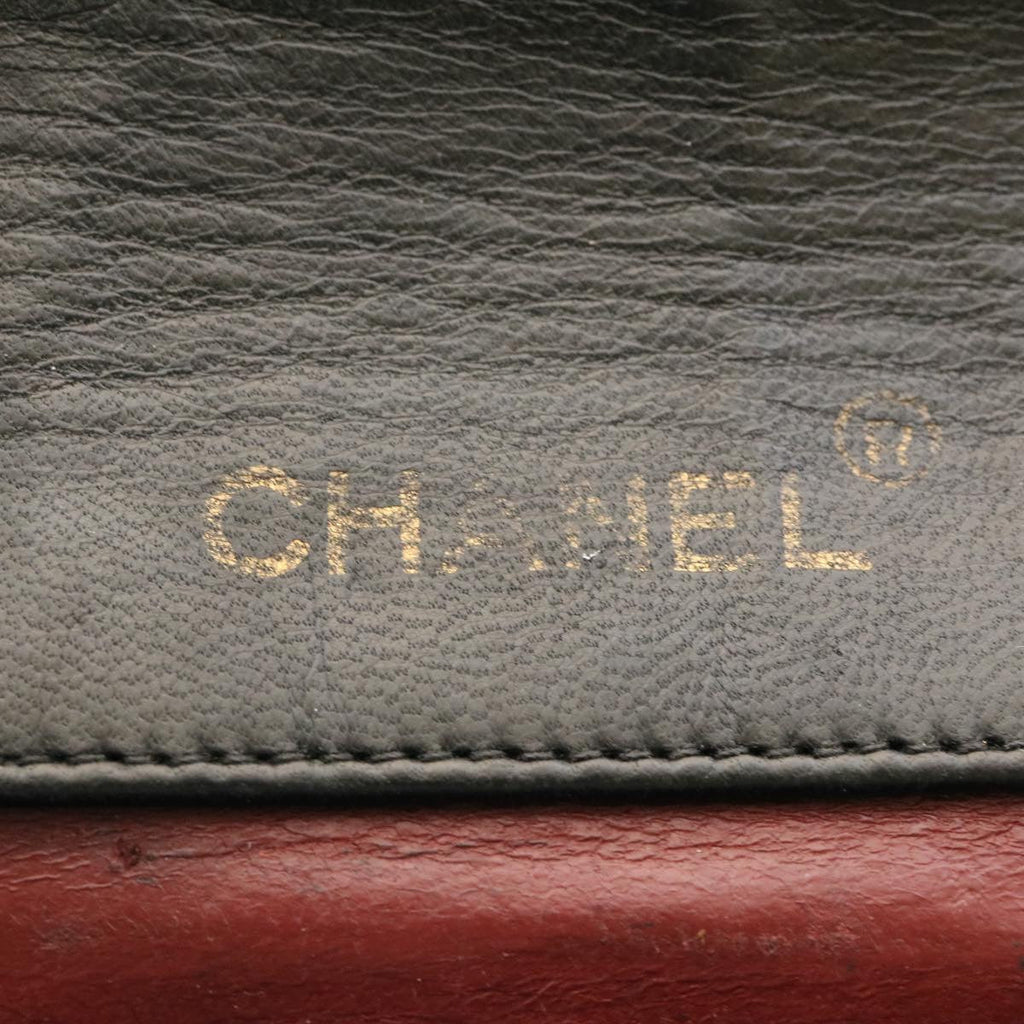 CHANEL Lamb Skin Matelasse Chain Shoulder Bag Black CC 25810A