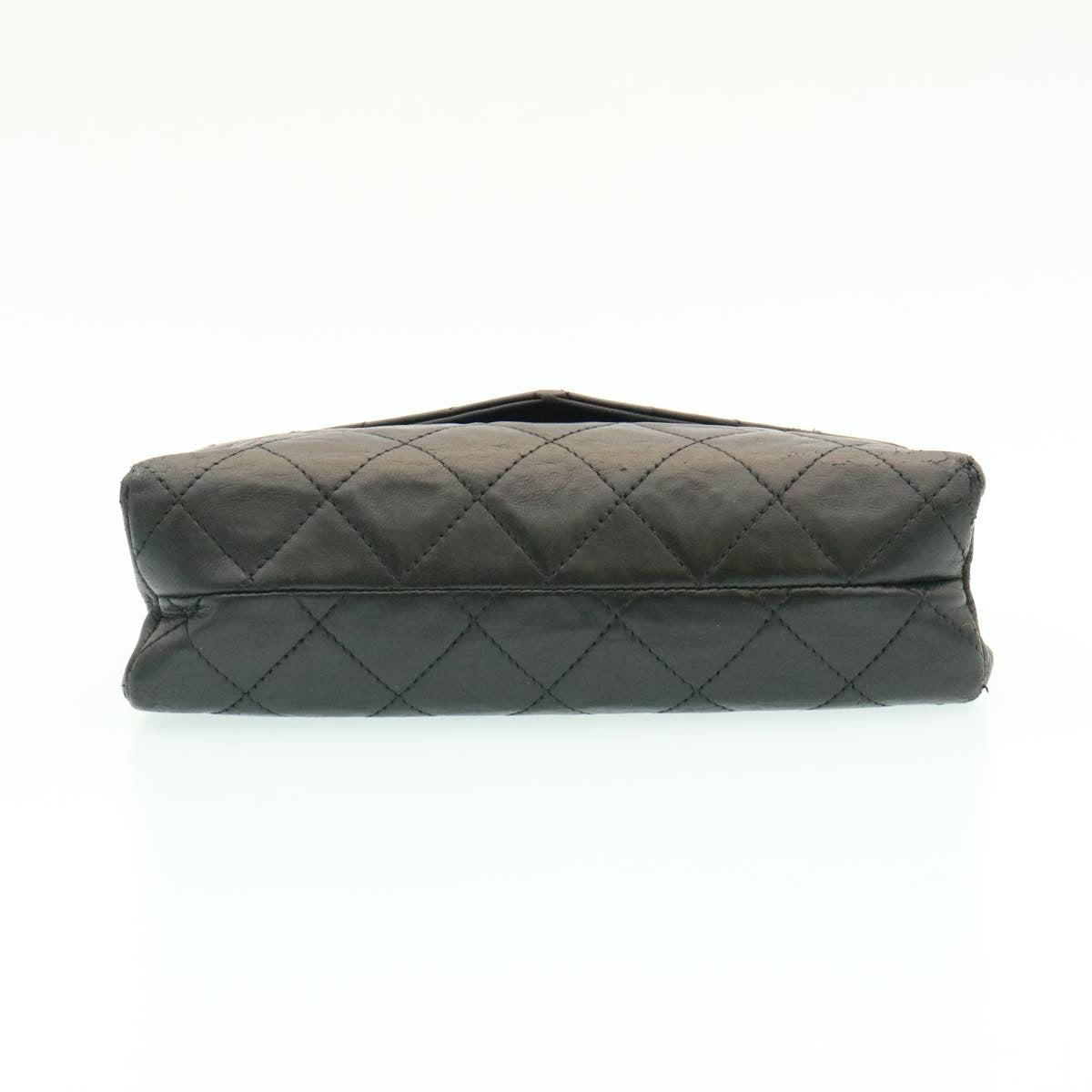 CHANEL Lamb Skin Matelasse Chain Shoulder Bag Black CC 25810A
