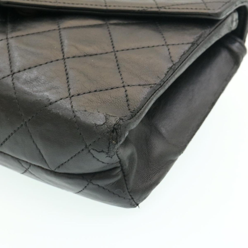 CHANEL Lamb Skin Matelasse Chain Shoulder Bag Black CC 25810A