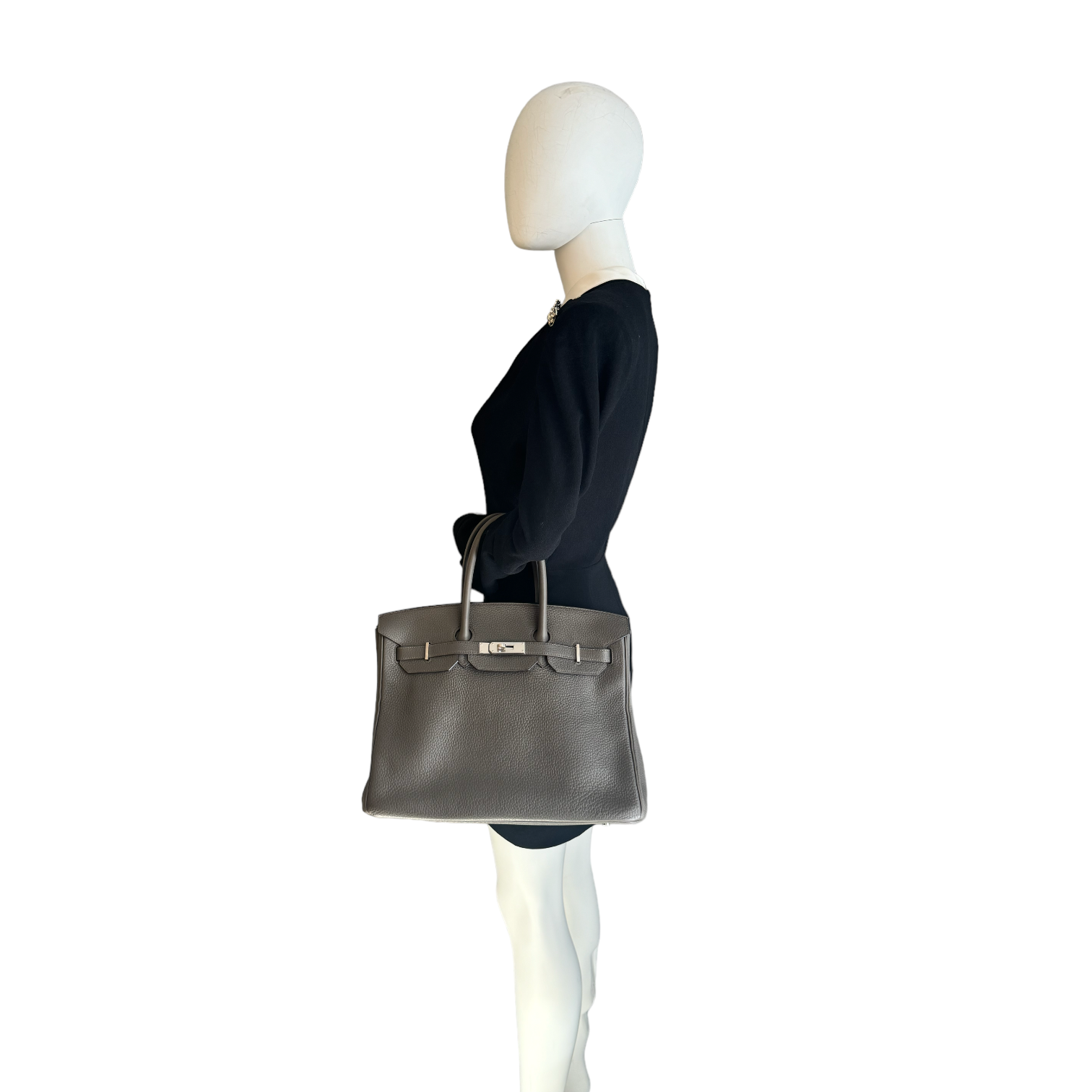 HermÃƒÆ’Ã‚Â¨s Birkin 35 Etain Clemence Palladium
