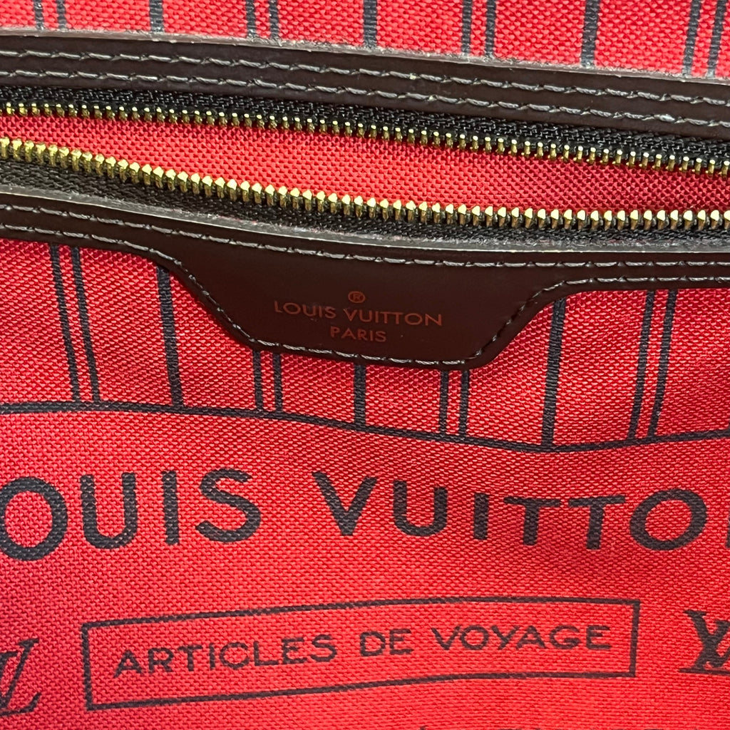 LOUIS VUITTON Neverfull MM Damier Ebene Canvas Tote Bag