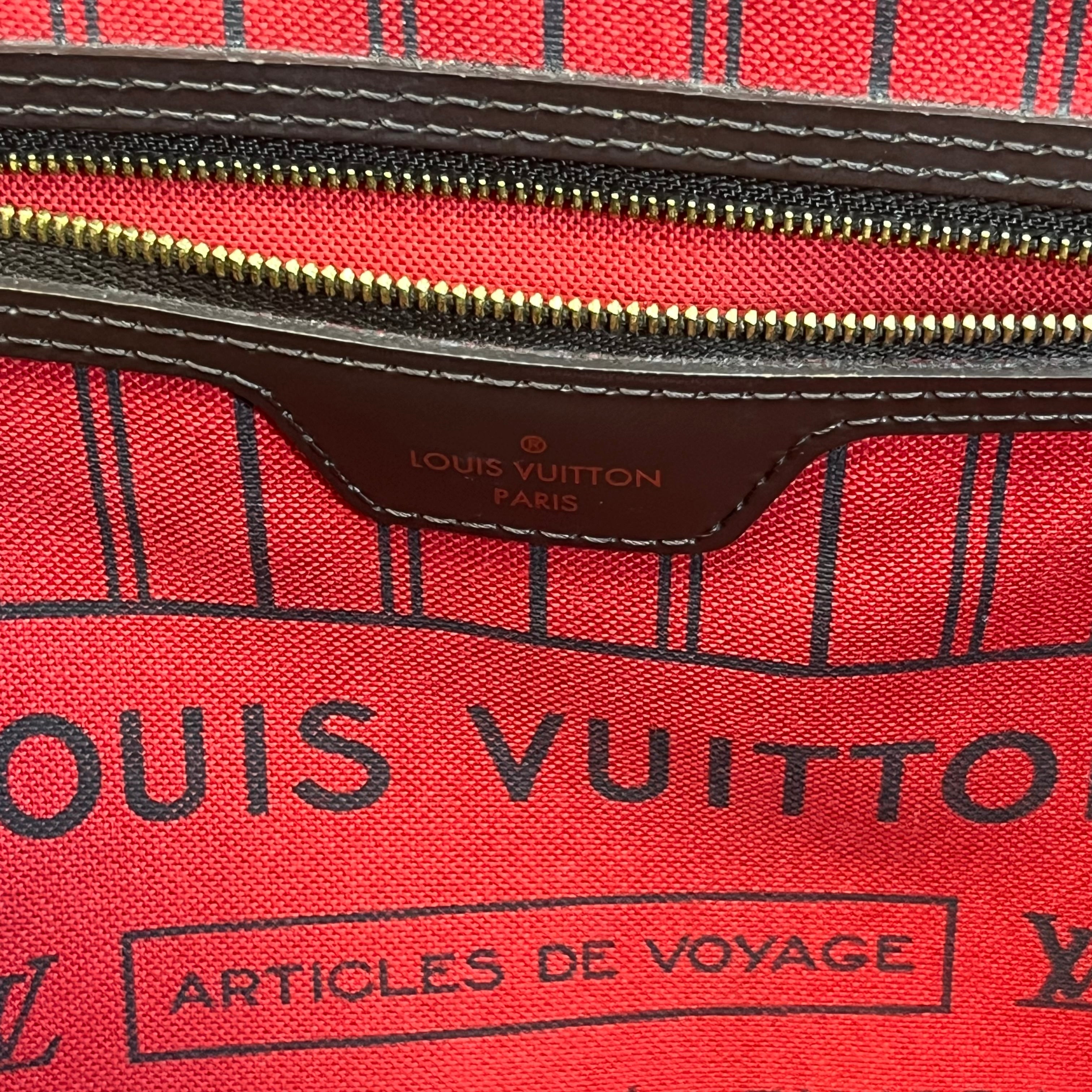 LOUIS VUITTON Neverfull MM Damier Ebene Canvas Tote Bag
