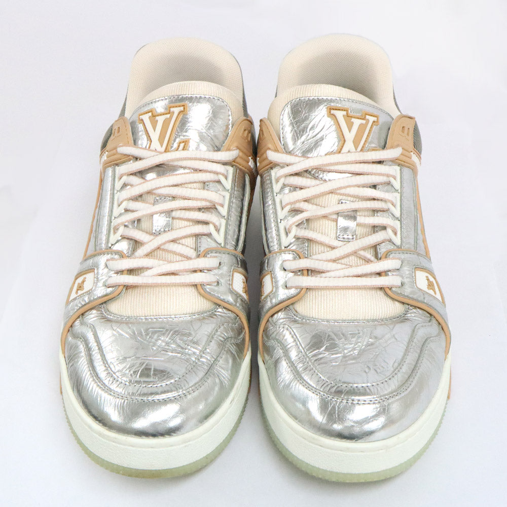Louis Vuitton LV Trainer Line Trainers 7 26.0cm Silver Beige Virgin Brown  Shoes