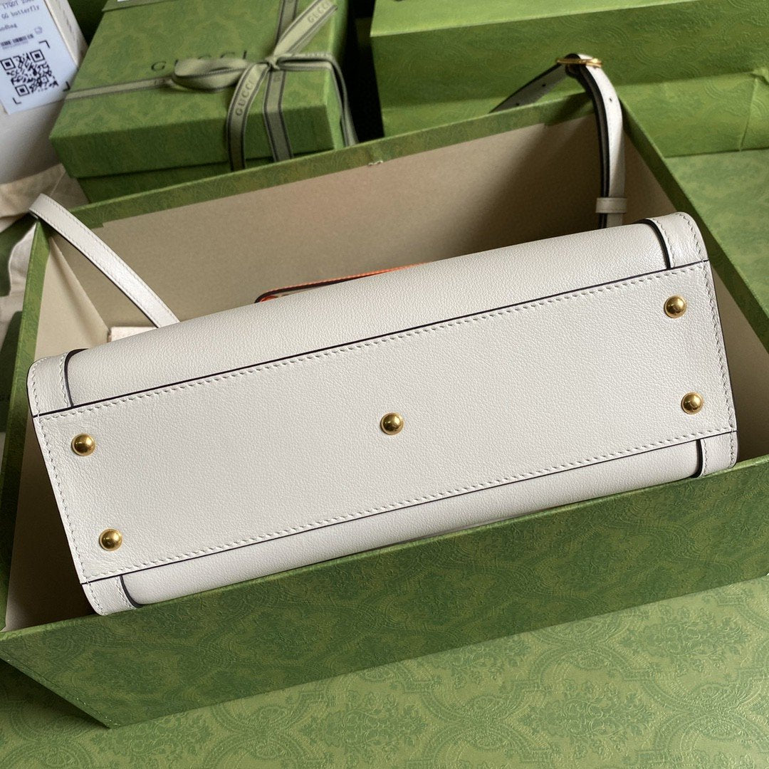 gg Diana Small Tote Bag White For Women 11in/27cm gg 702721 U3ZDT 9196