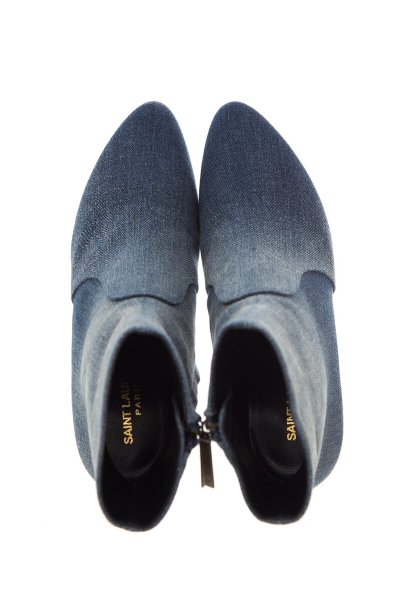 Saint Laurent Denim Heel Booties SZ 38