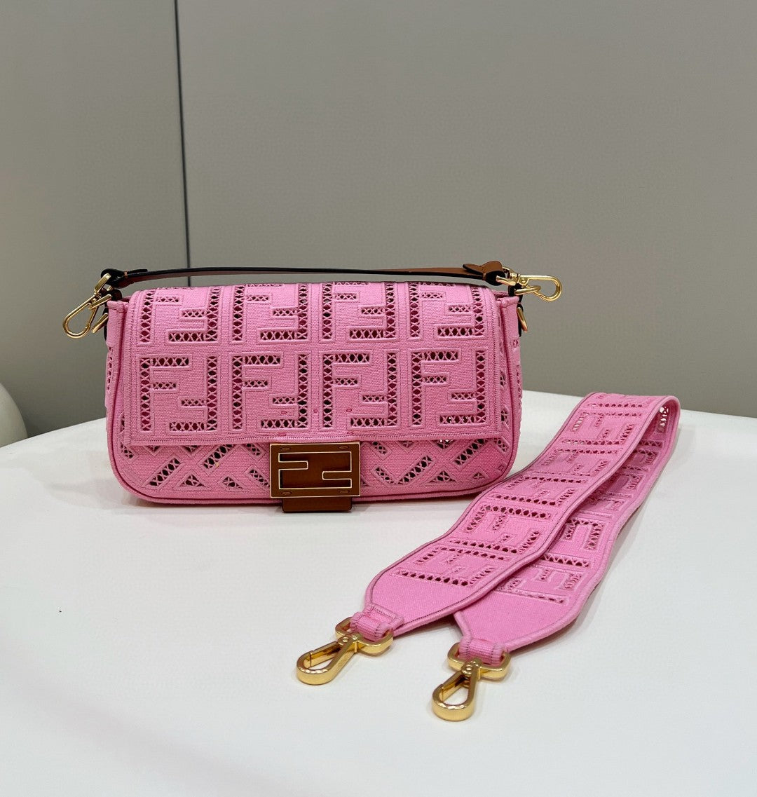 FI Baguette Pink with Embroidery MeGLAMIum Bag For Woman 28cm/11in