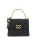 Chanel Leather Coco Handle Bag with Dust Bag and Good Condition