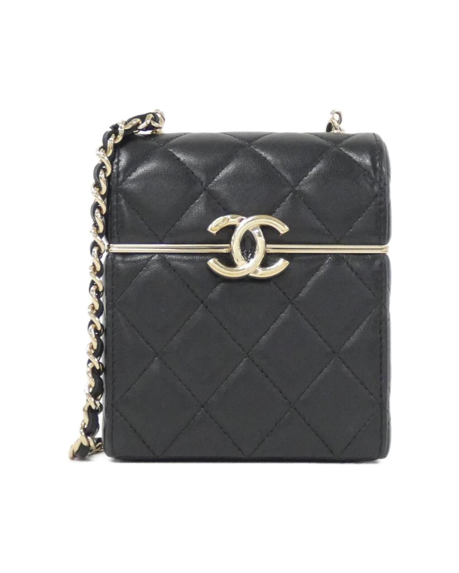 Chanel Leather Vanity Bag with Dust Bag  Card and Mirror