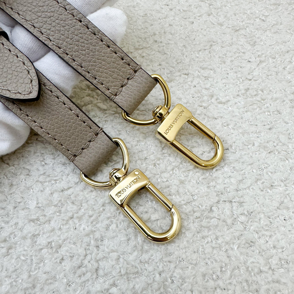 LV Onthego PM in Tourterelle (Grey) / Creme Giant Monogram Empreinte Leather and GHW