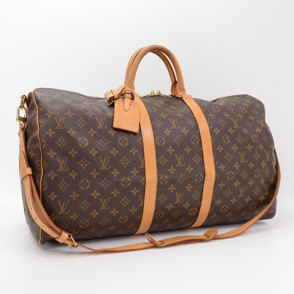 Louis Vuitto Monogram Canvas Keepall 55 Bandouliere Duffel Bag with Strap