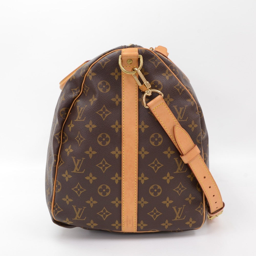 Louis Vuitto Monogram Canvas Keepall 55 Bandouliere Duffel Bag with Strap
