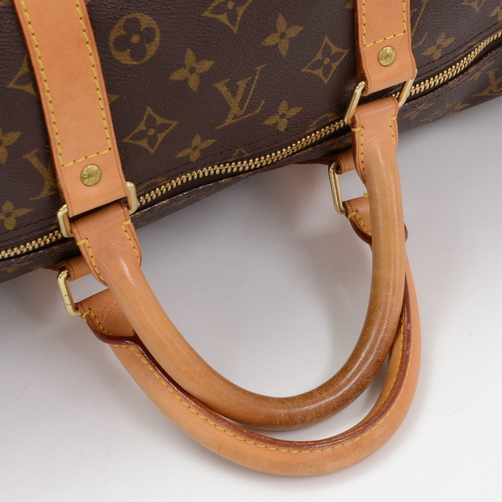 Louis Vuitto Monogram Canvas Keepall 55 Bandouliere Duffel Bag with Strap