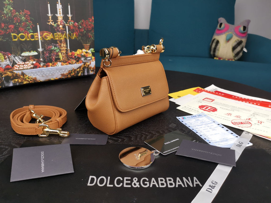 GLAMI Small Sicily Bag In Dauphine Brown For Women 7.5in/19cm GLAMI