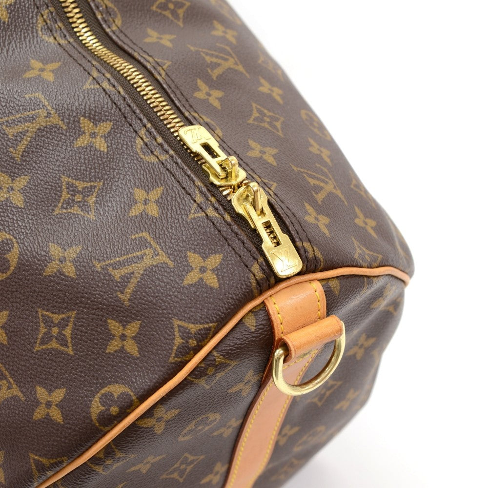 Louis Vuitto Monogram Canvas Keepall 55 Bandouliere Duffel Bag with Strap