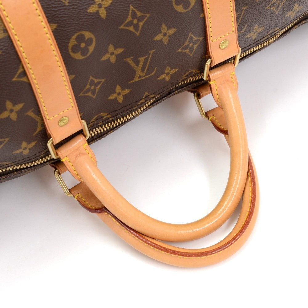 Louis Vuitto Monogram Canvas Keepall 55 Bandouliere Duffel Bag with Strap