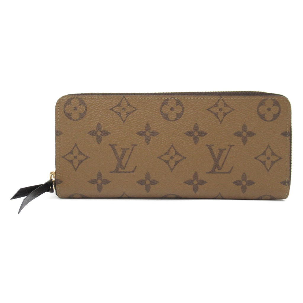 ルイ・ヴィトン LOUIS VUITTON ポルトフォイユ・クレマンス ラウンド長財布 ラウンド長財布 財布 PVCコーティングキャンバス モノグラム・リバース メンズ レディース ブラウン系 M82336 【中古】｜BRANDOFF