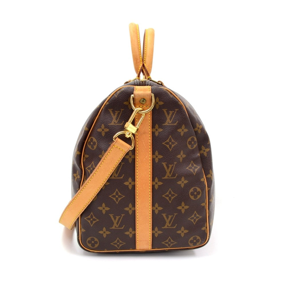 Louis Vuitto Monogram Canvas Keepall 45 Bandouliere Duffle Bag with Strap