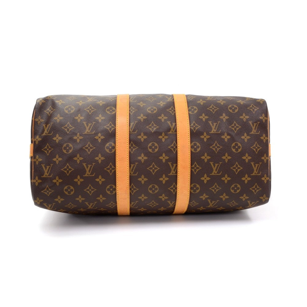 Louis Vuitto Monogram Canvas Keepall 45 Bandouliere Duffle Bag with Strap