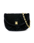 Chanel Velvet Quilted Shoulder Bag
