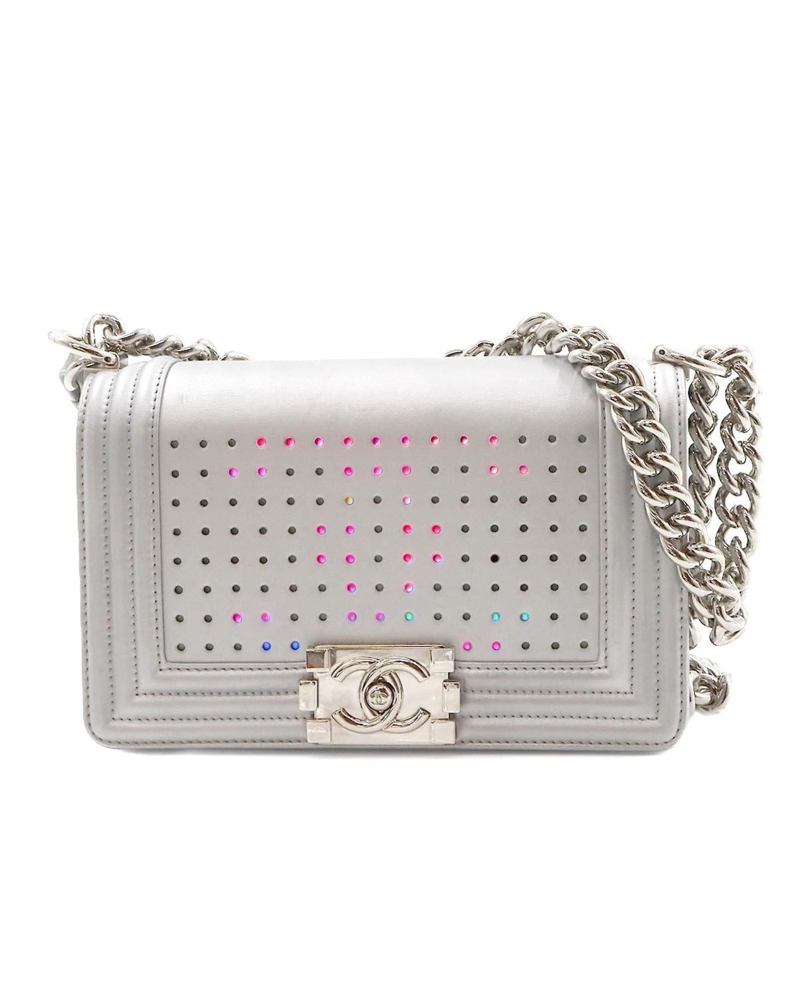 Chanel Boy Perforated Leather Shoulder Bag