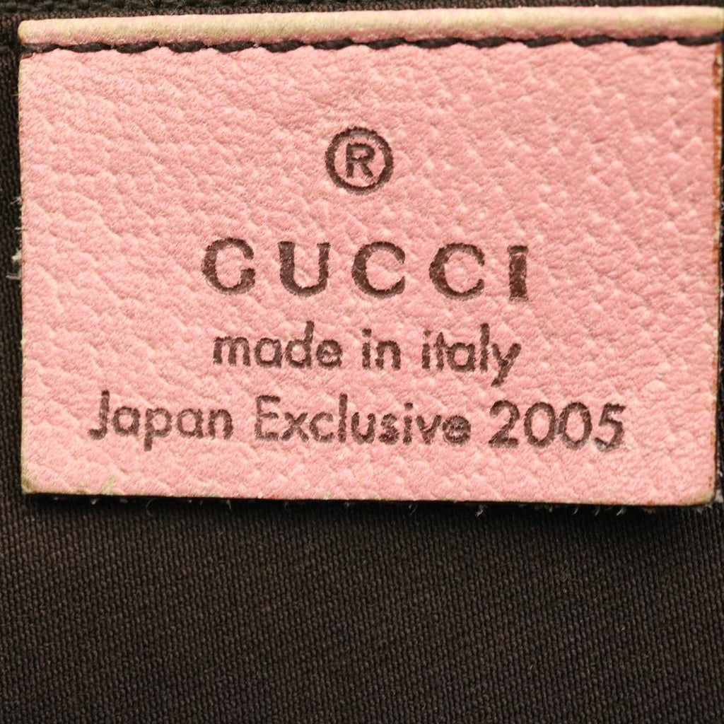 GUCCI Abbey GG Canvas Tote Bag Leather Pink 26647