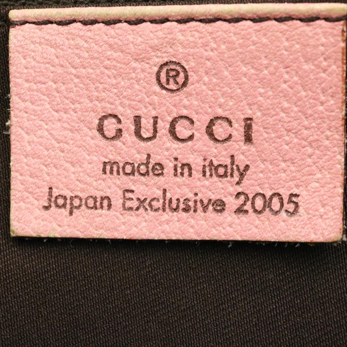 GUCCI Abbey GG Canvas Tote Bag Leather Pink 26647