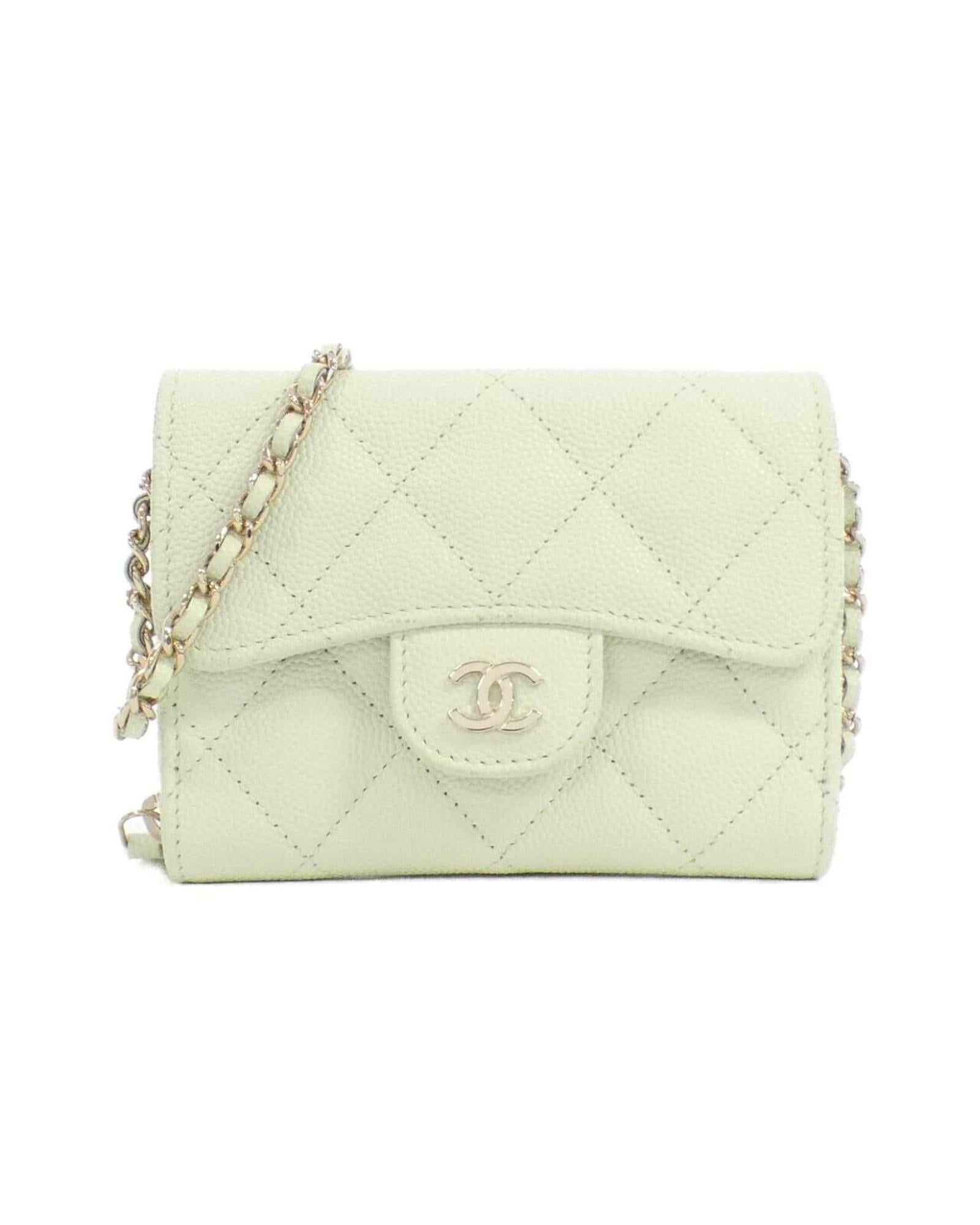 Chanel Leather Card Holder with Dust Bag and  Card