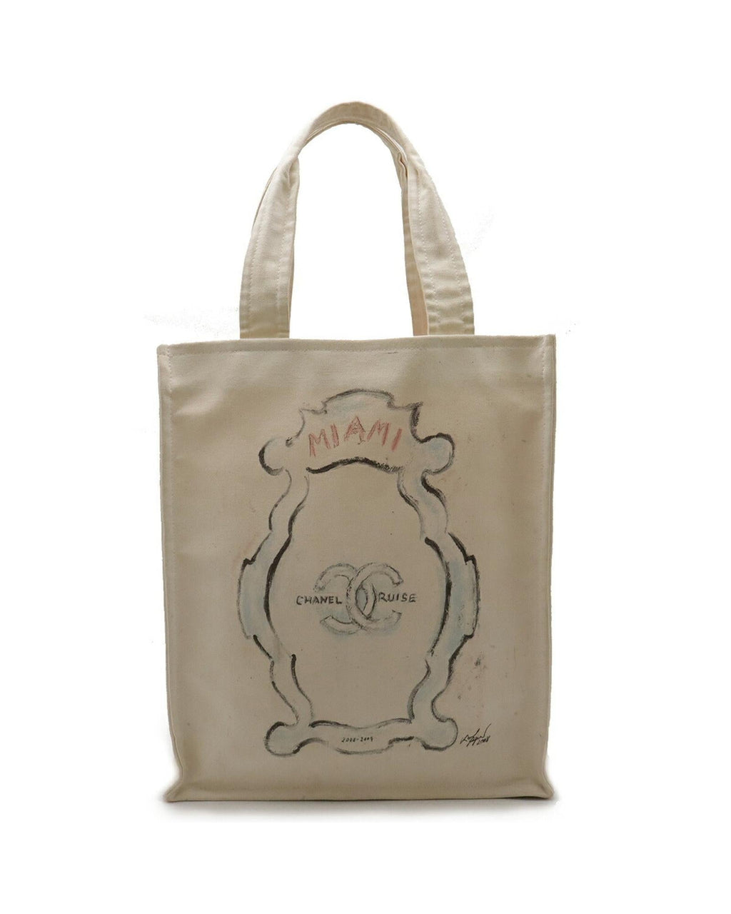 Chanel Canvas Tote Bag with Coco Mark Design