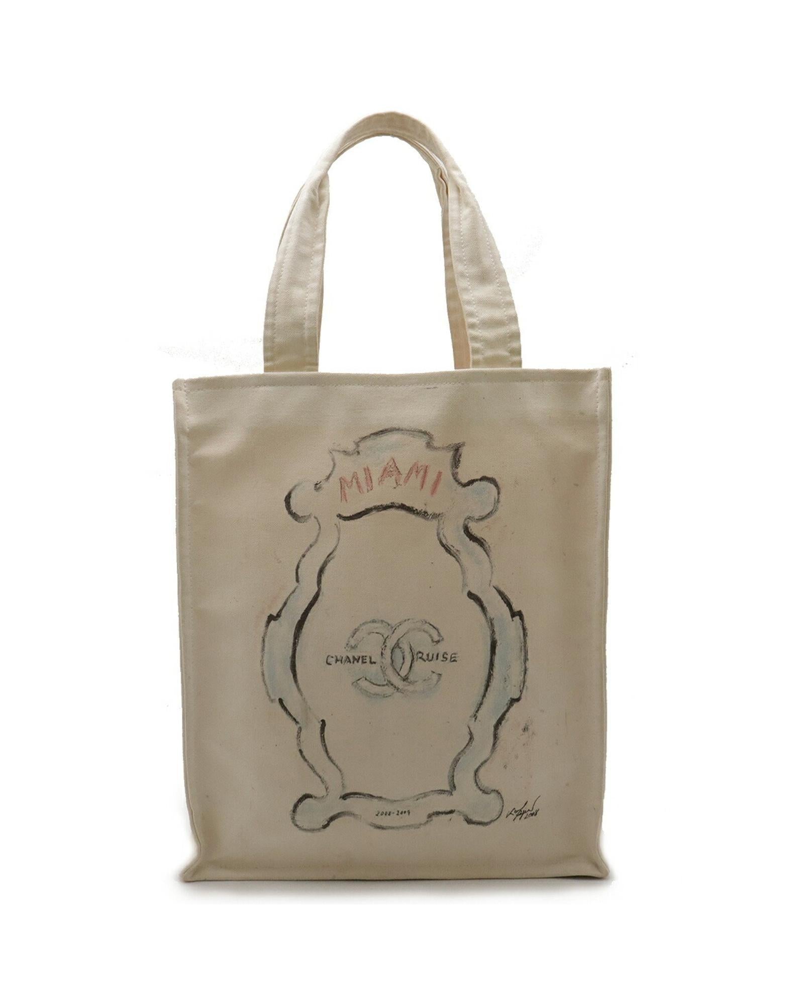 Chanel Canvas Tote Bag with Coco Mark Design