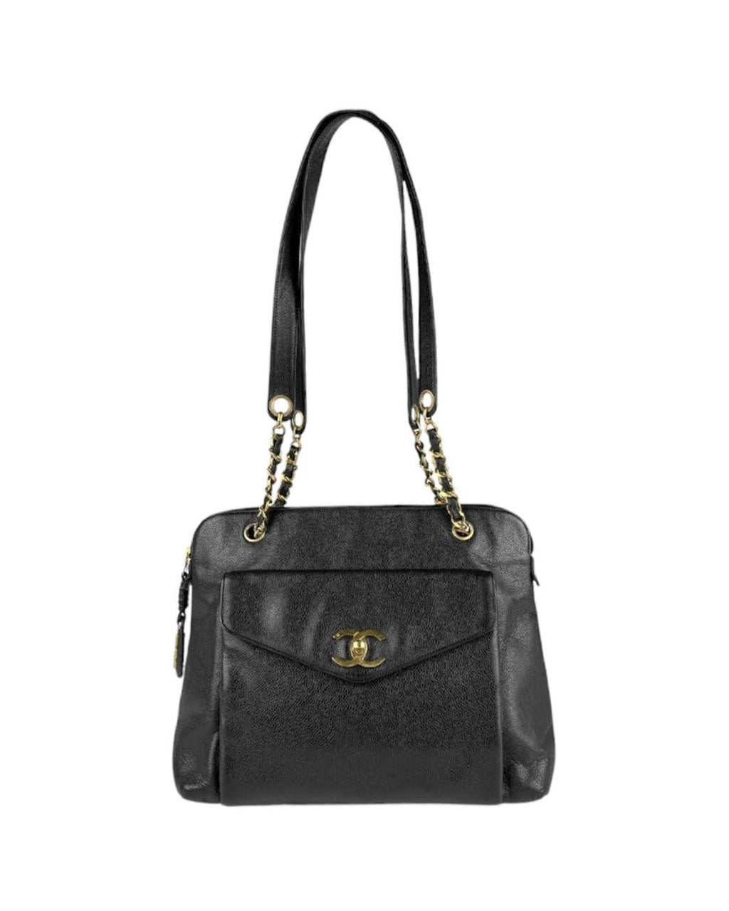 Chanel Elegant Leather Handbag with Subtle Scratch and Wear Detailing