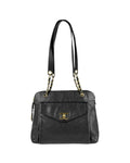 Chanel Elegant Leather Handbag with Subtle Scratch and Wear Detailing