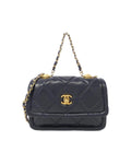 Chanel Emerald Material Handbag with Dust Bag and  Card