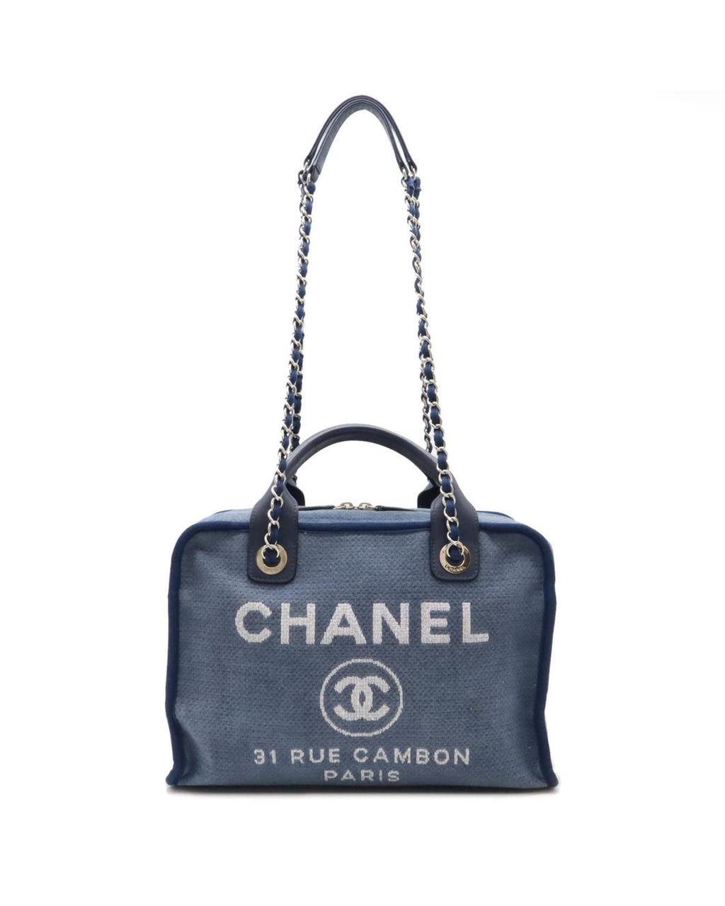 Chanel Denim Tote Bag with  Card and Slight Wear