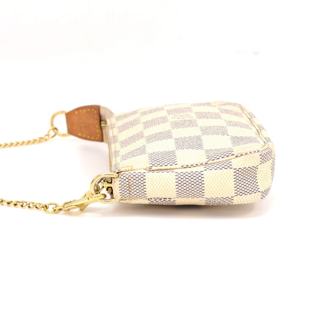Louis Vuitto Mini Pochette Accessoires Damier Azur Canvas Evening Bag