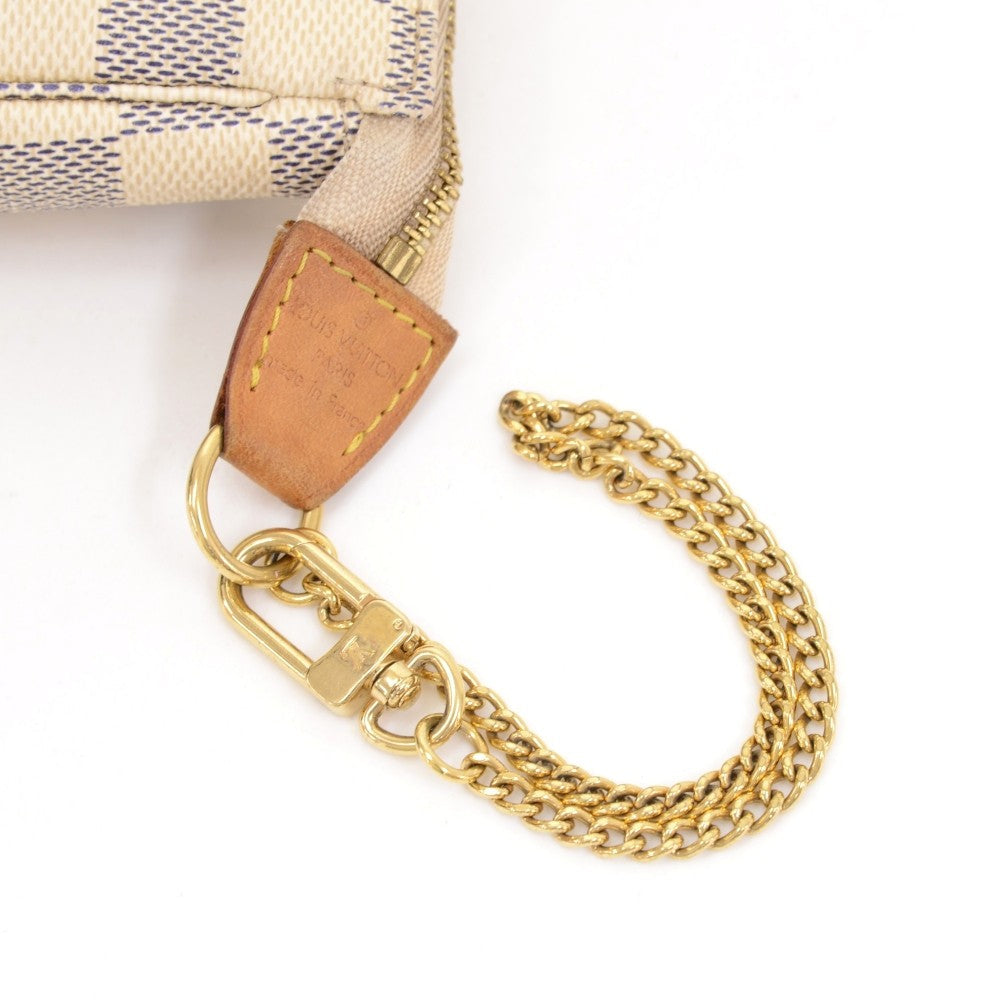 Louis Vuitto Mini Pochette Accessoires Damier Azur Canvas Evening Bag