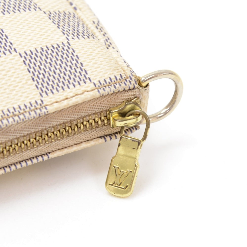 Louis Vuitto Mini Pochette Accessoires Damier Azur Canvas Evening Bag