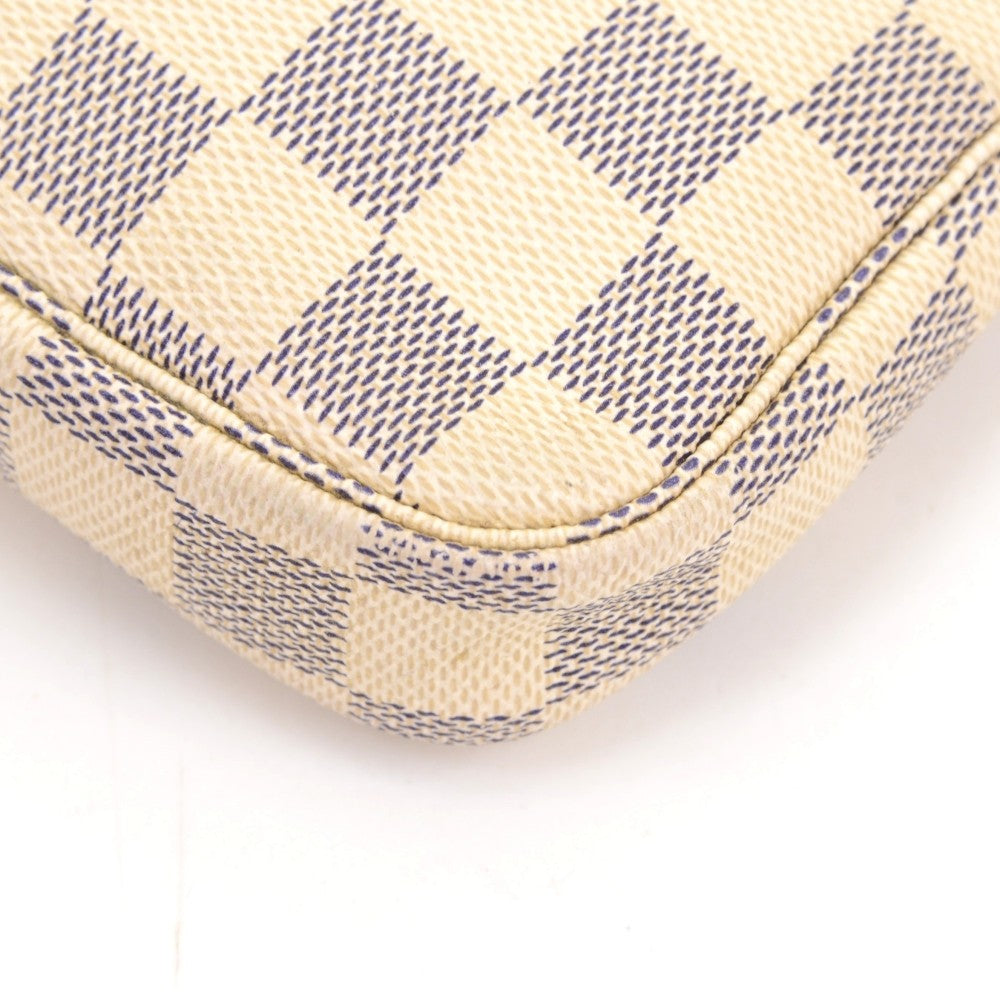 Louis Vuitto Mini Pochette Accessoires Damier Azur Canvas Evening Bag